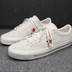CONVERSE ONE STAR OX Red White Beige Suede Sneakers Shoes Men's Size 11.5